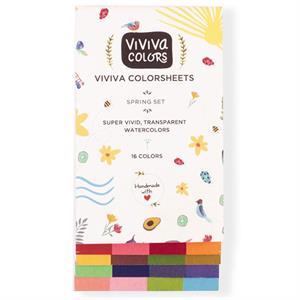 Viviva 16 Colour Spring Set Watercolour Paint Coloursheet